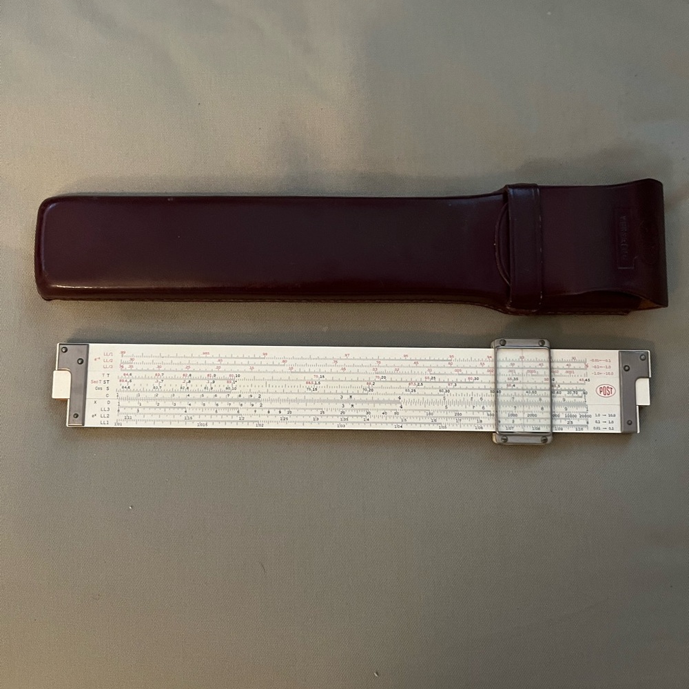 Frederick POST Co. Versalog Hemmi Bamboo Slide Rule, Cat. No 1460 Excellent